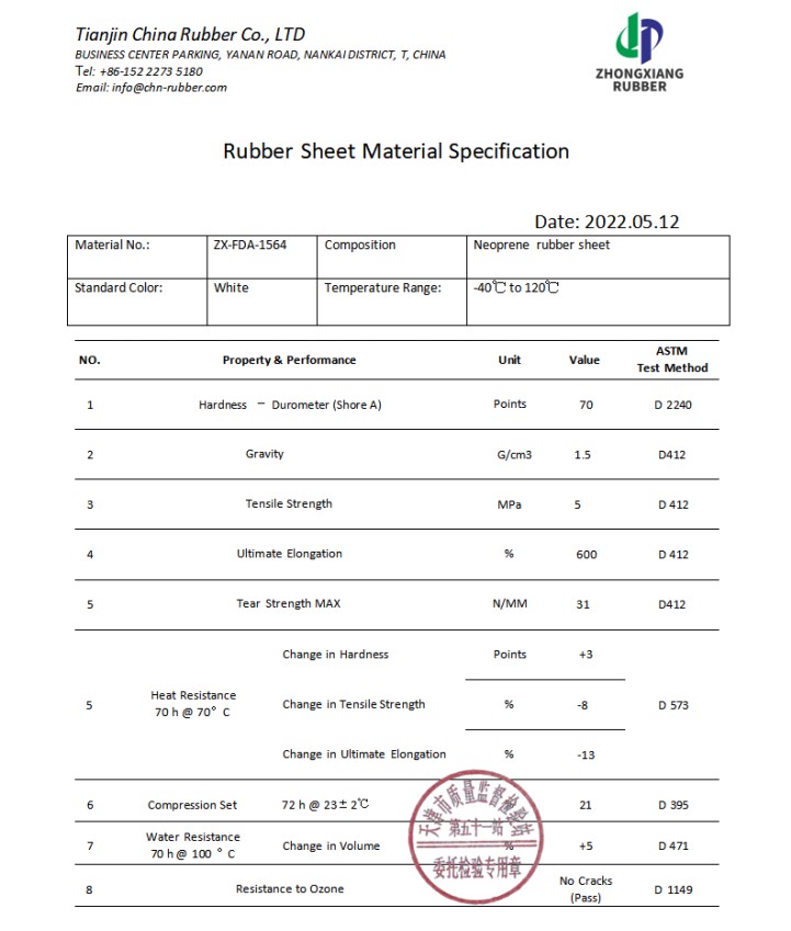 White Rubber Sheet Roll CR