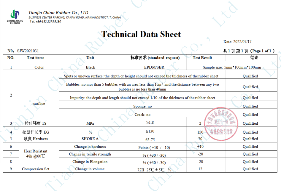rubber sheet epdm