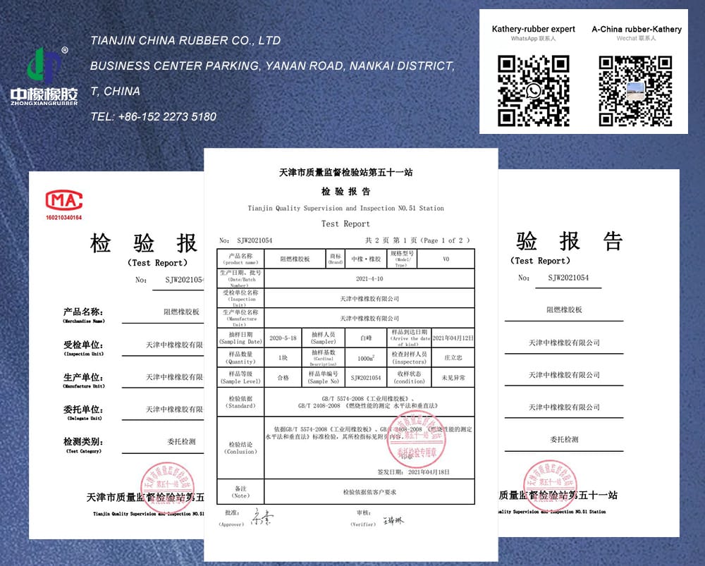Flame retardant rubber sheet