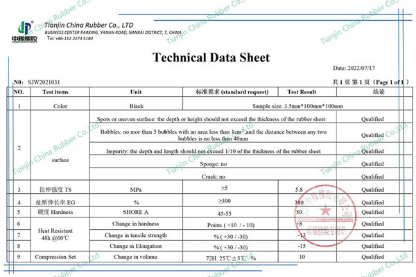 china nr rubber sheet