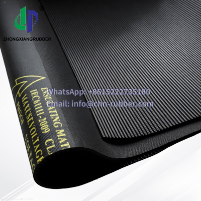 Electrical insulation rubber mat IEC 61111 fine rib matting for electrical panel